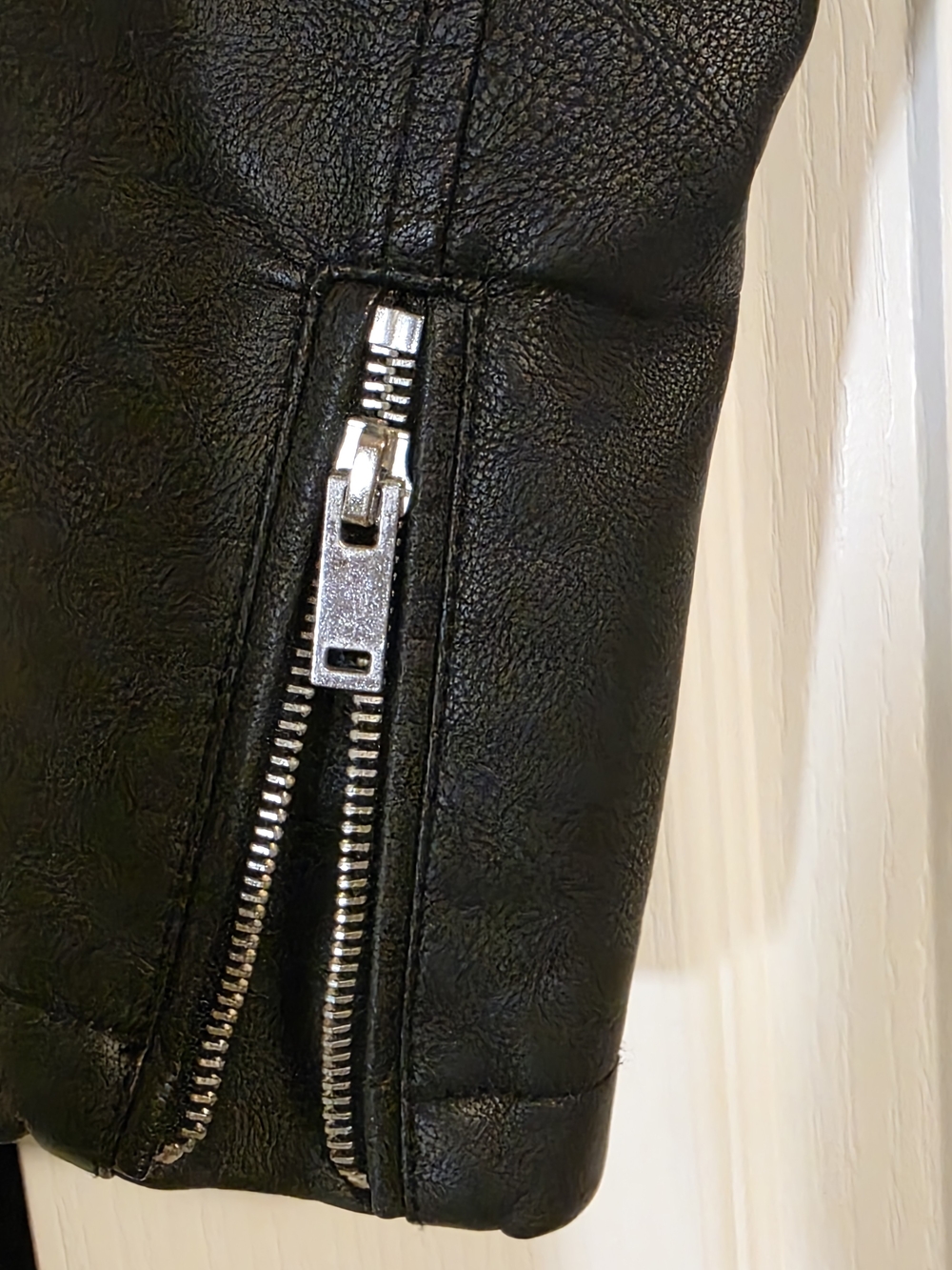 NWOT Zara Basic Moto Faux Leather Jacket - Black Size M - Picture 5 of 8
